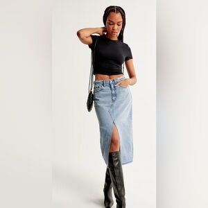 Abercrombie & Fitch Denim Midi Skirt